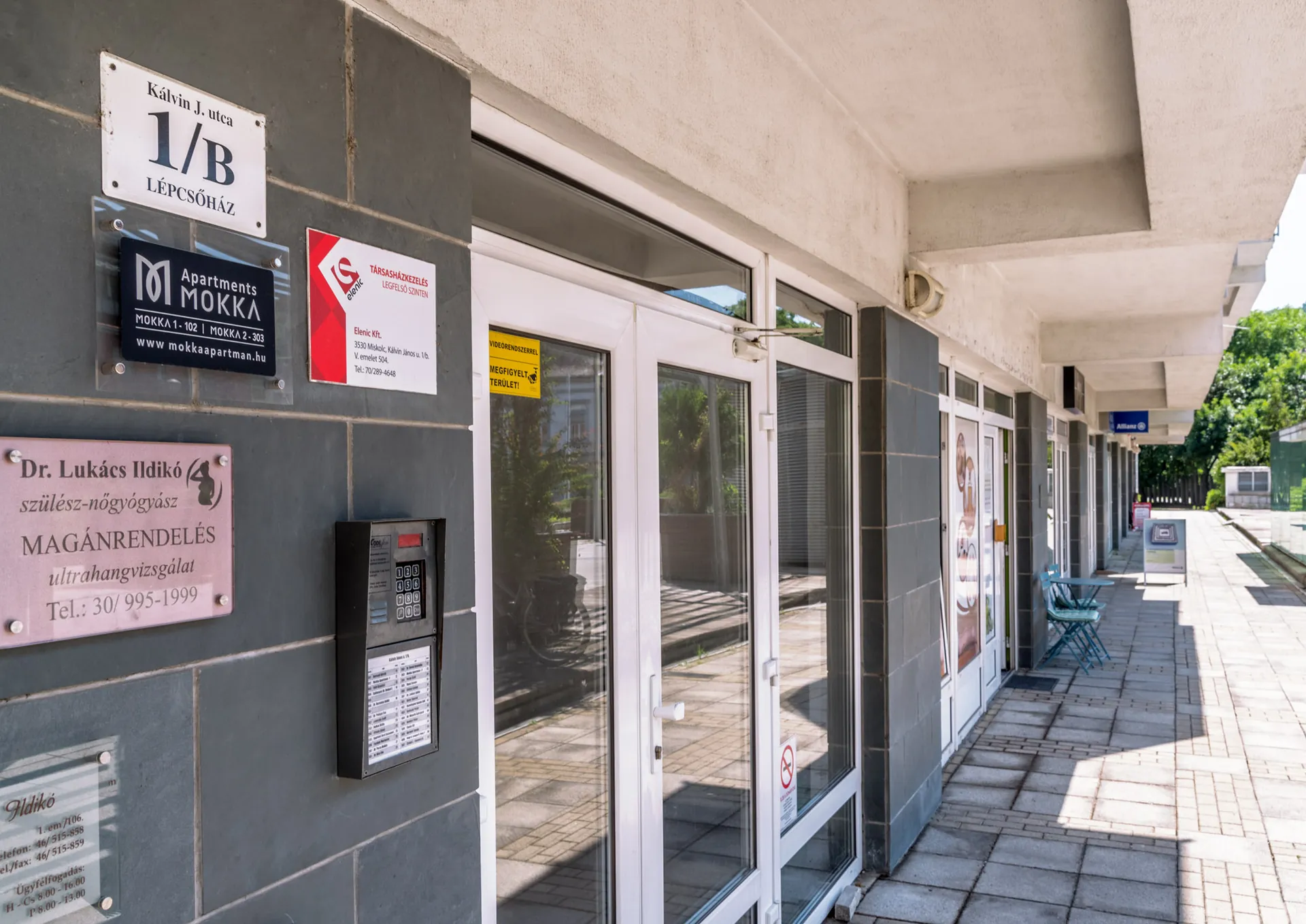 Az Európa téri mélygarázs környezete Miskolc belvárosában